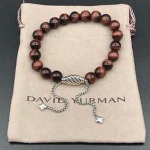 David Yurman Red Tiger’s Eye Adjustable Bracelet